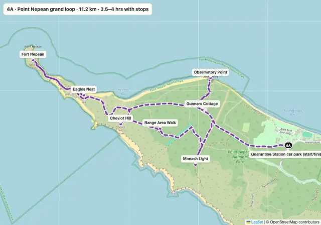 Route map: Point Nepean grand loop